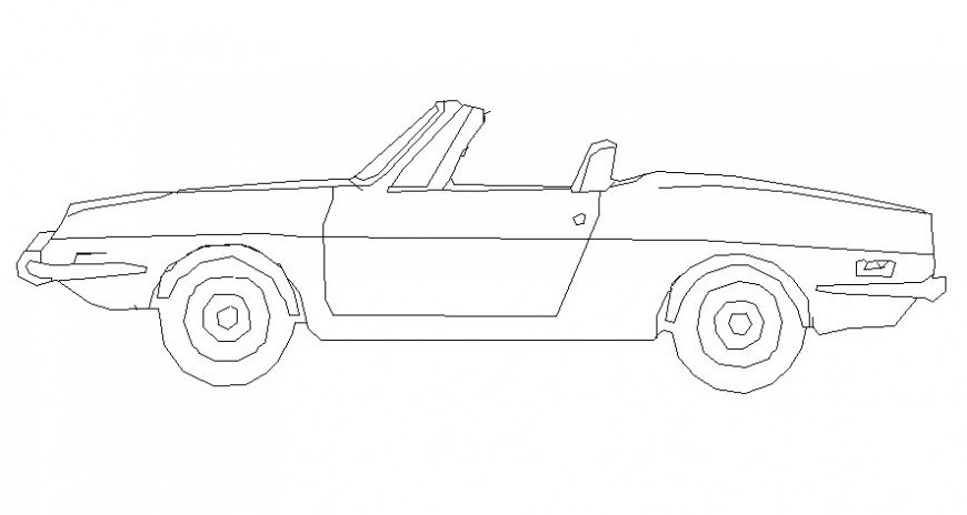 Open car model design in AutoCAD file