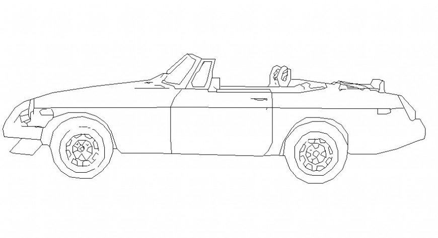 Open design car model in AutoCAD file