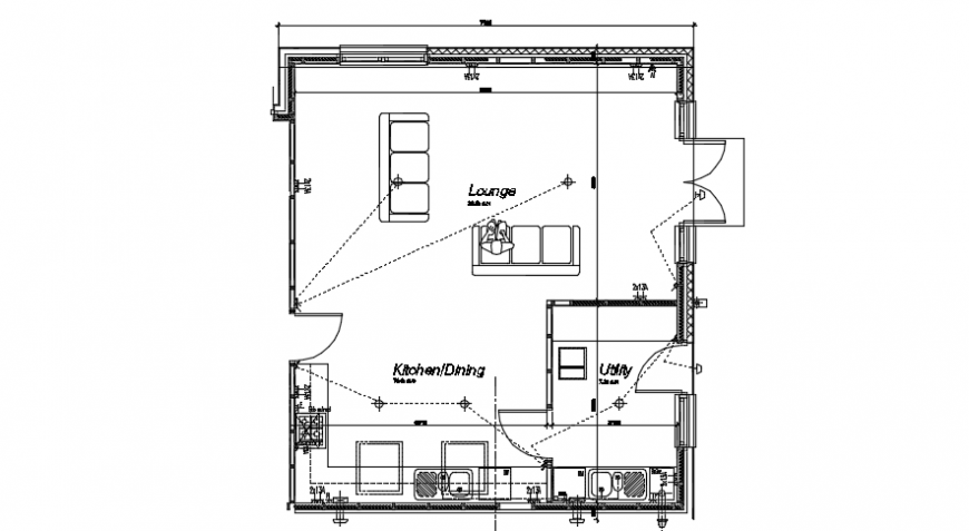 Open plan living area design layout plan