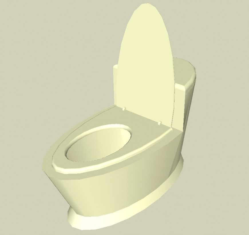 Open sanitary toilet detail 3d model layout CAD block sketch-up file
