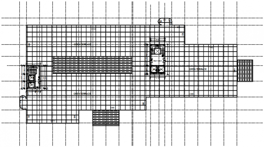 Open terrace view top view layout plan