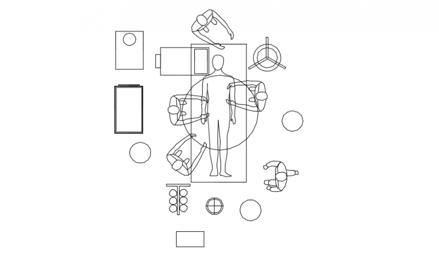 Operation theatre room patient detailing top view model dwg file