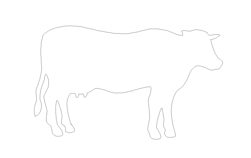 Ordinary cattle side elevation cad block details dwg file