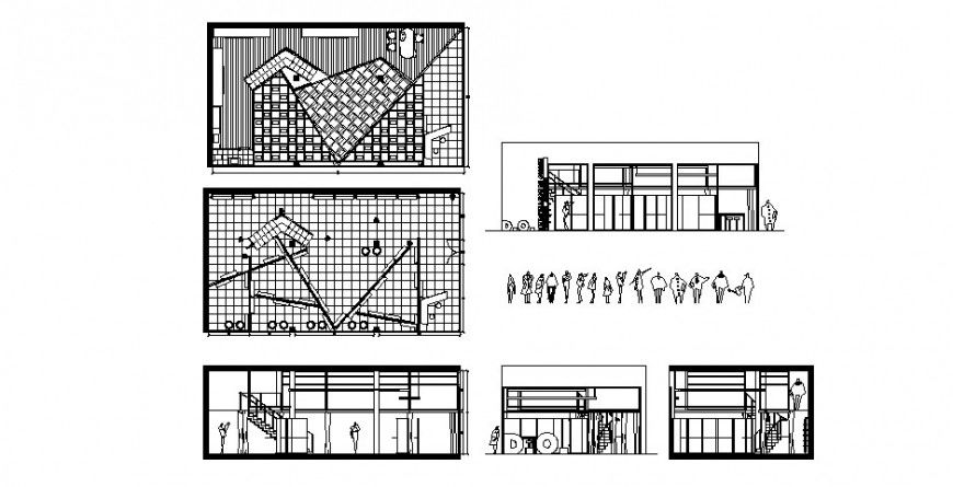 Origin clothes store elevation, section and plan cad drawing details dwg file