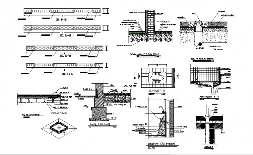 Orisapan and foundation section plan autocad file