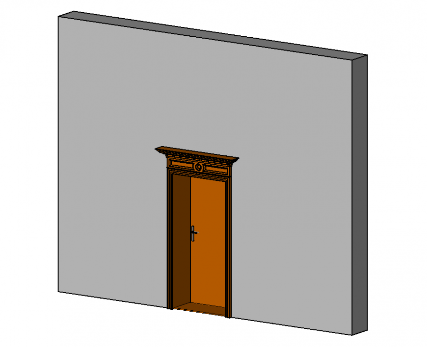 Ornate door 3d model detail elevation 3d max file