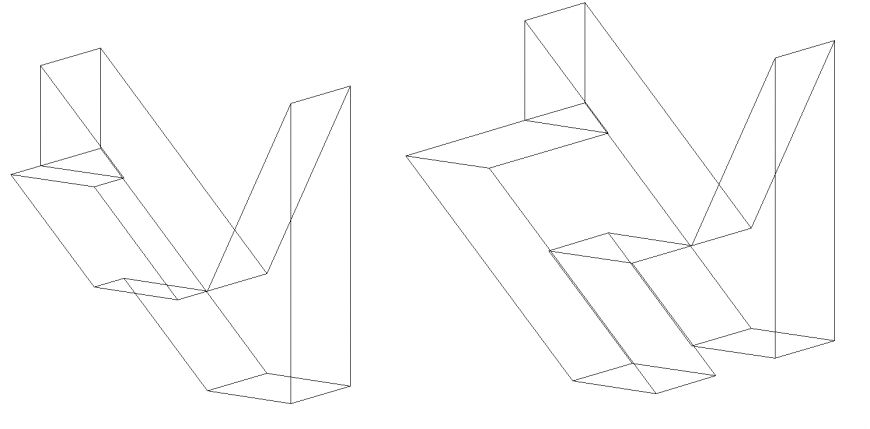 Orthographic projection detail drawing in dwg file.