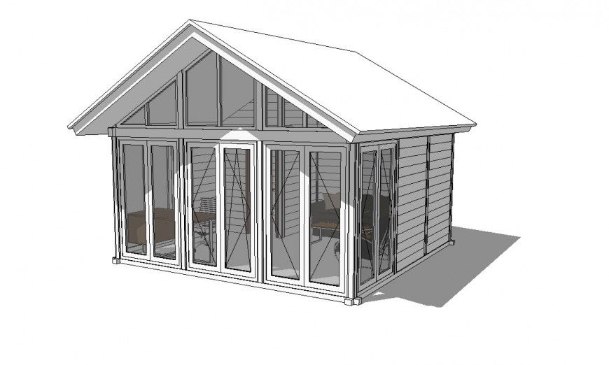 Out house detailing of a bungalow 3d