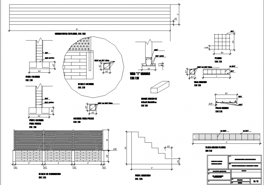 Outdoor construction joinery drawing in dwg file.