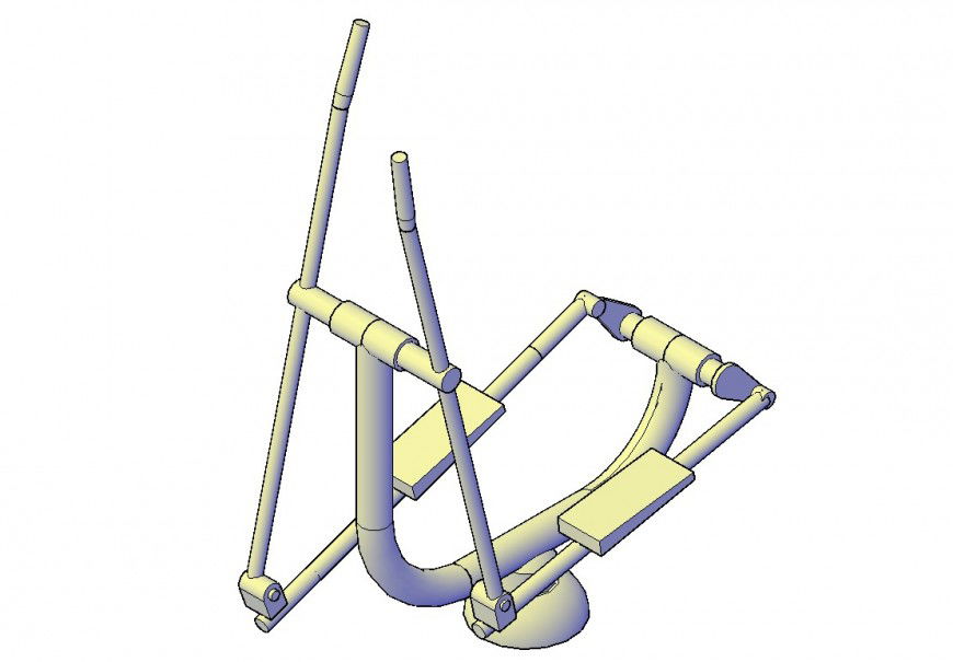 Outdoor gym machine 3d elevation cad drawing details dwg file