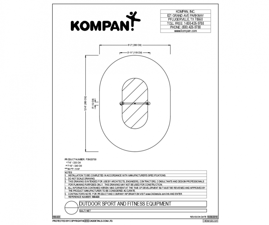 Outdoor sport equipment for kids of garden dwg file