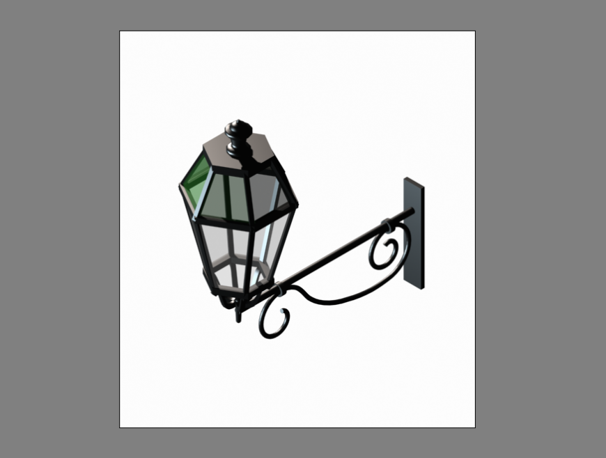 Outdoor wall light detail elevation 3d model 3d max file