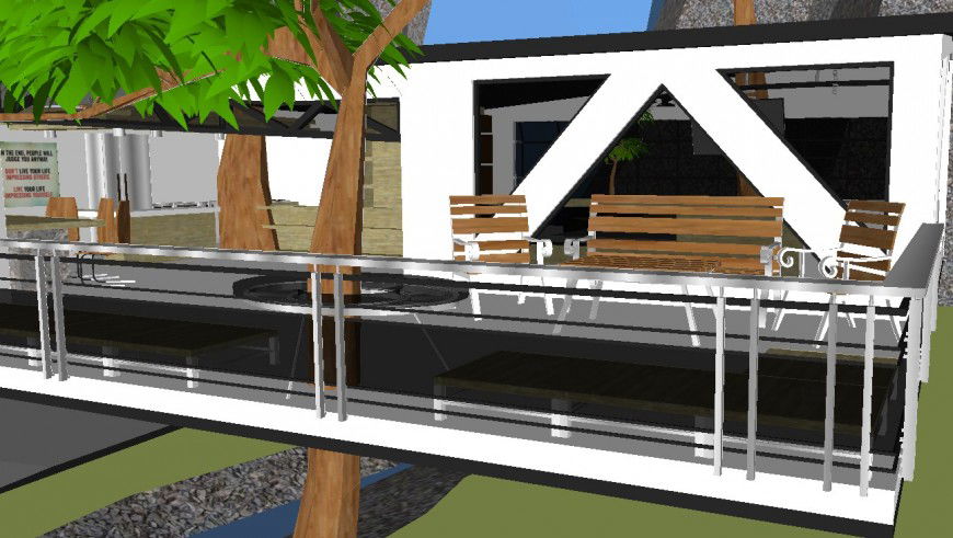 Outdoor Furniture 3D CAD Model for Home Exterior Use