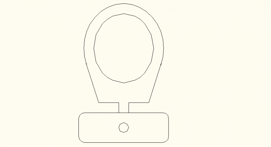 Oval shaped sitting toilet detail dwg file