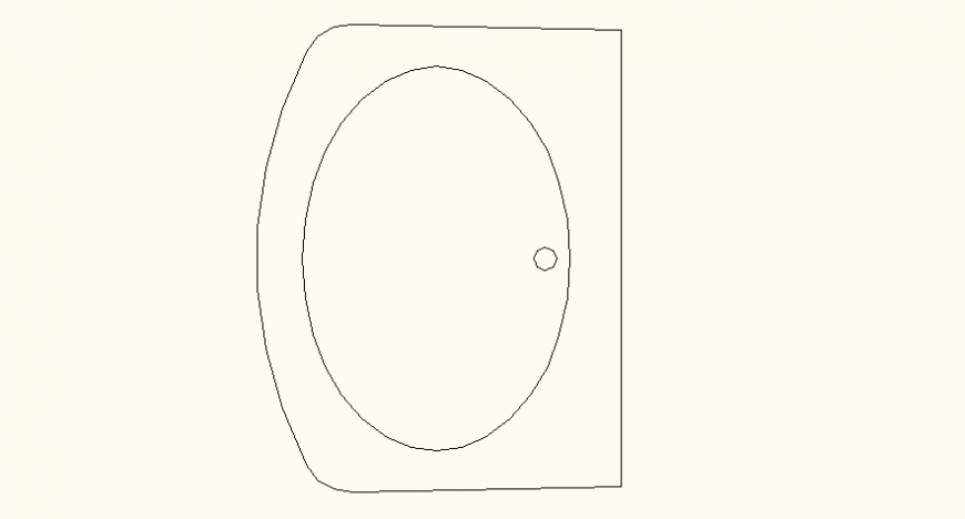 Oval shaped wash basin detail elevation and plan layout file