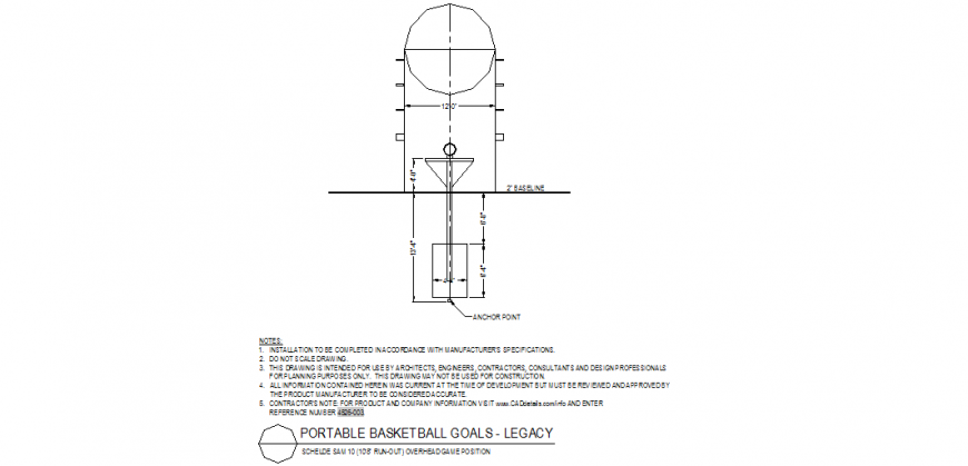 Overhead basket goal detail layout file