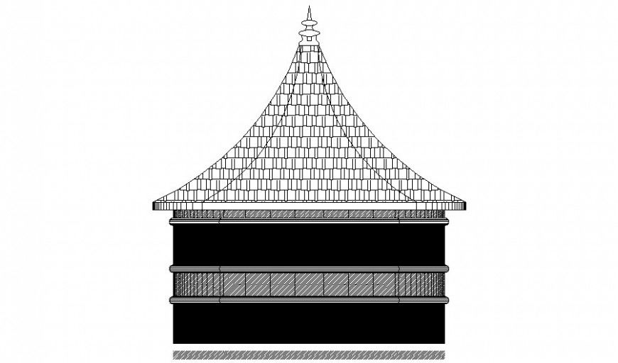 Pagoda drawings detail 2d view elevation autocad file
