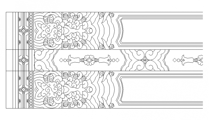 Painted tile design block cad drawing details dwg file
