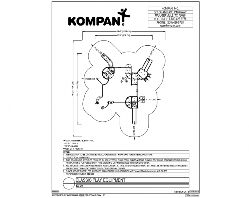 Palace stair type kids classical play equipment of garden dwg file