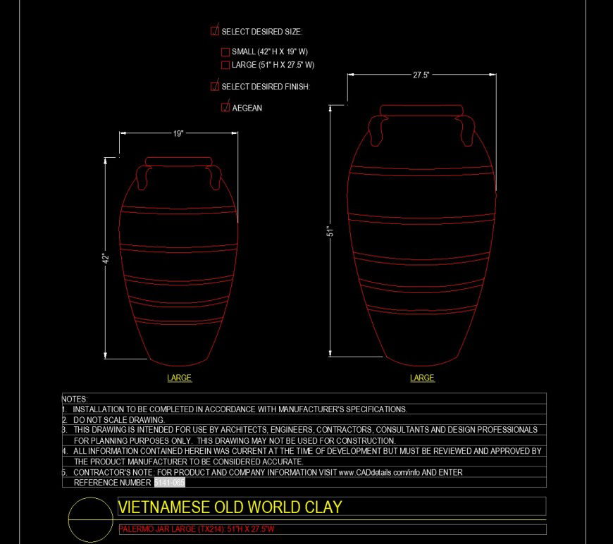 Palermo jar large size in dwg file.