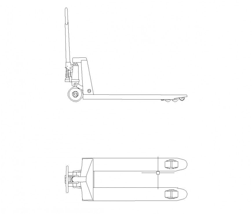 Pallet truck plan and elevation autocad file