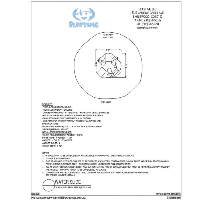 Palm tree island sea tree water equipment cad block design dwg file