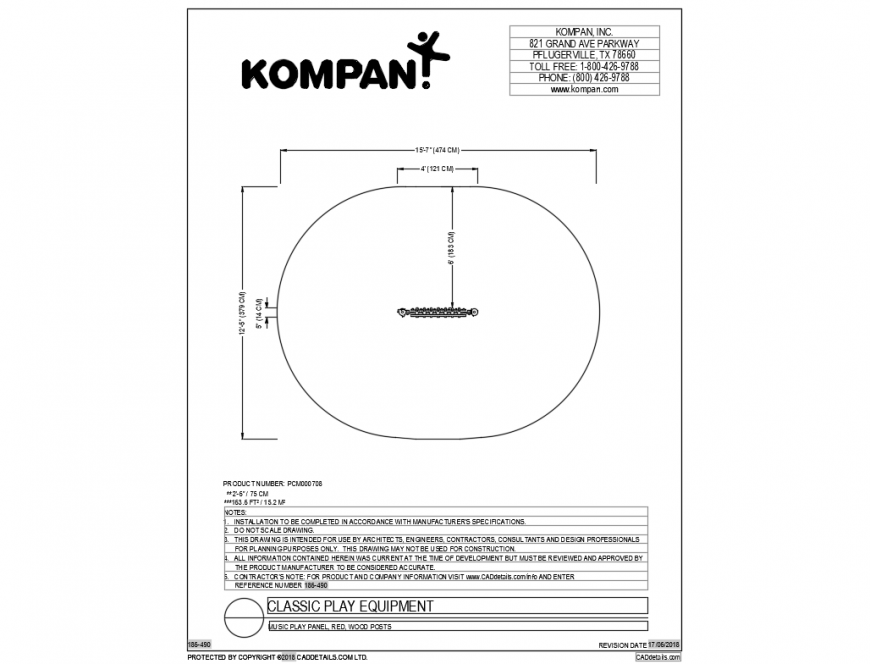 Panel red wood posts classical play equipment dwg file