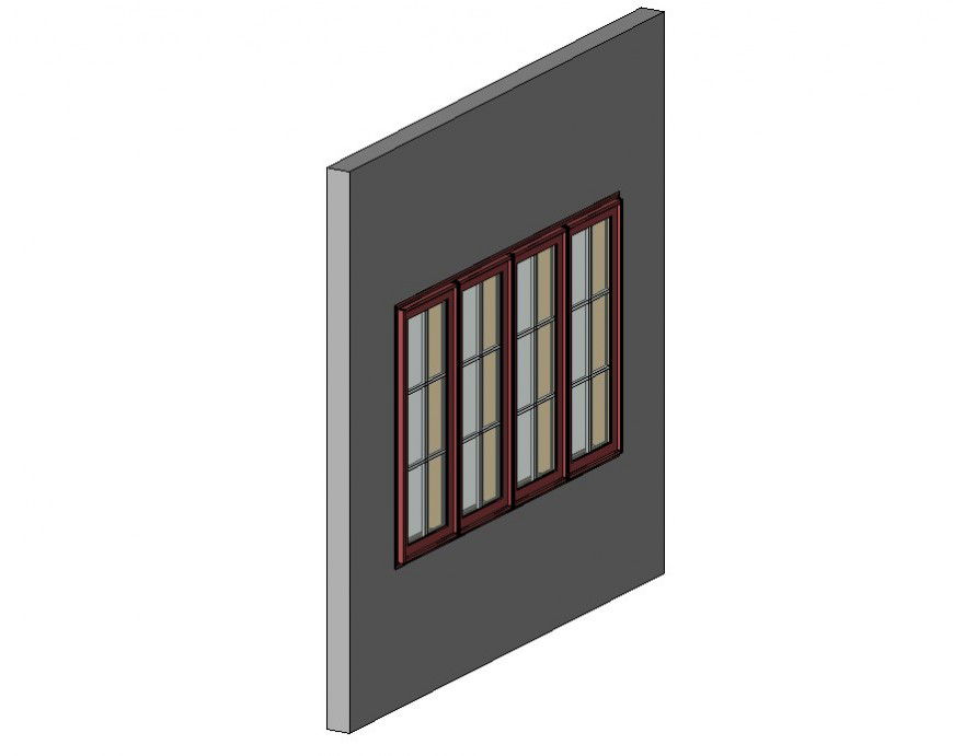 Panel window detail CAD block layout Revit file