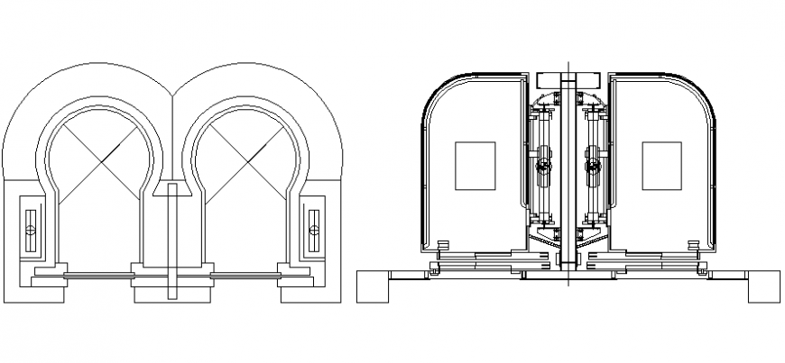 Panoramic elevator cad drawing details dwg file