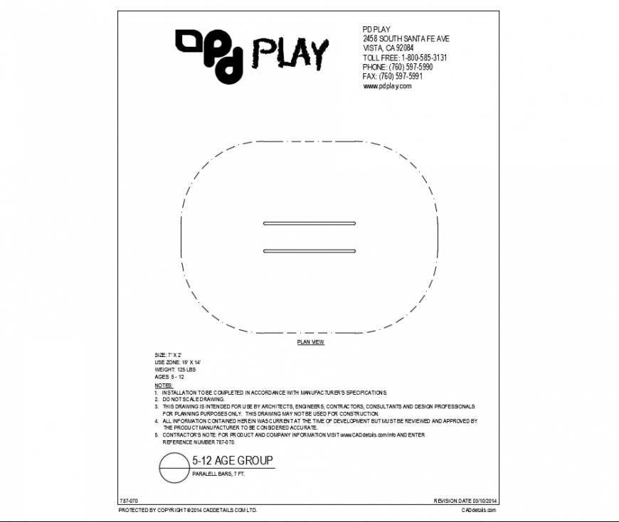 Parallel bars play equipment details of park dwg file