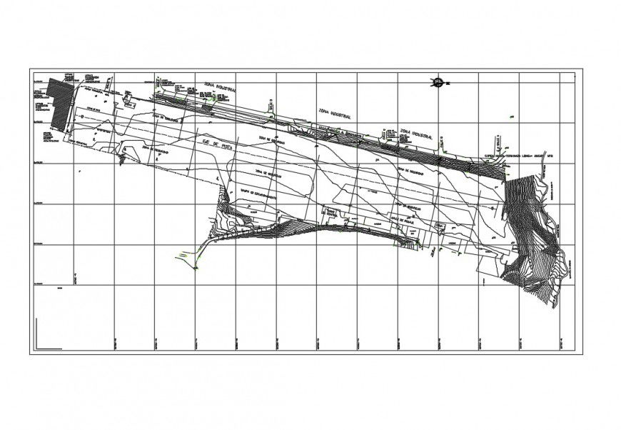 Paramillo airport survey and distribution plan details dwg file