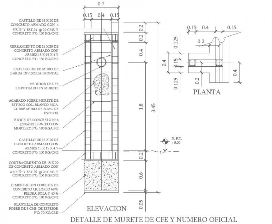 Parapet detail drawing in dwg AutoCAD file.