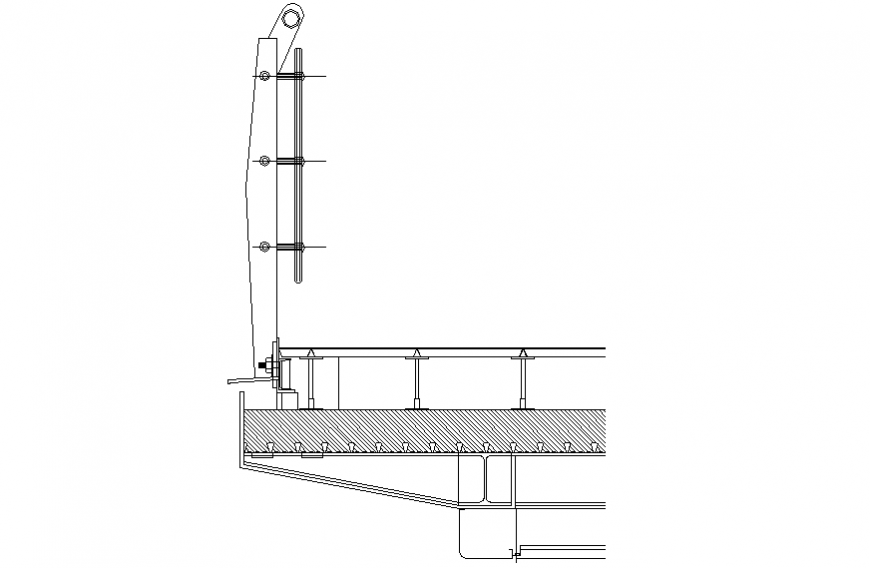 Parapet wall joints and construction cad drawing details dwg file
