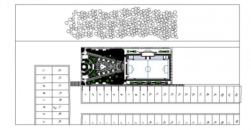 Park and playground plan in auto cad software