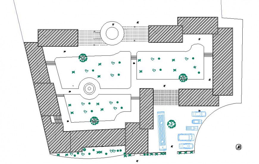 Park detail 2d view CAD block layout file in autocad format