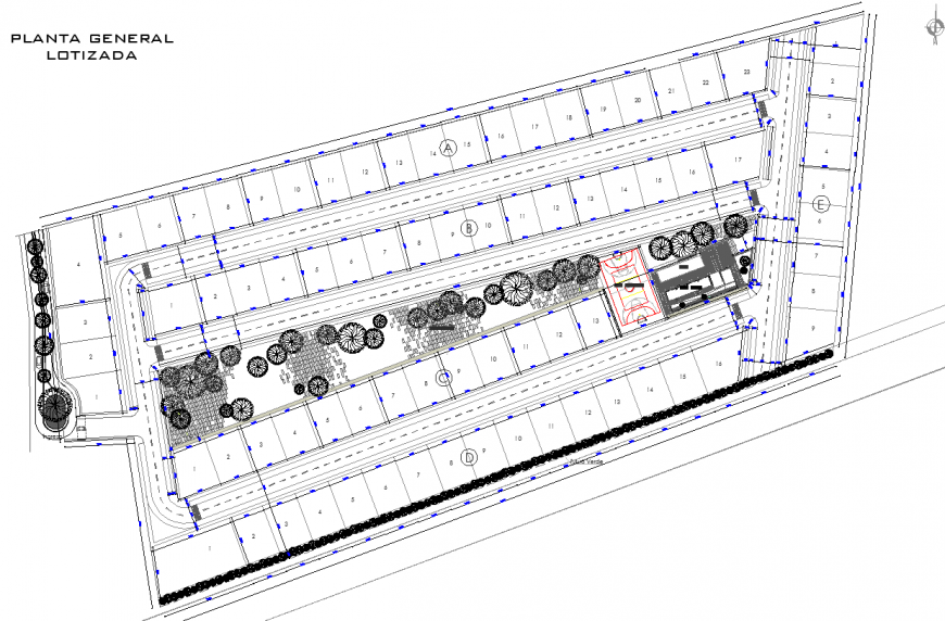 Park layout detail elevation layout autocad file