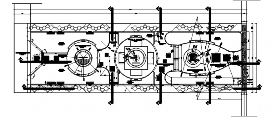Park layout plan, landscaping structure and equipment details dwg file