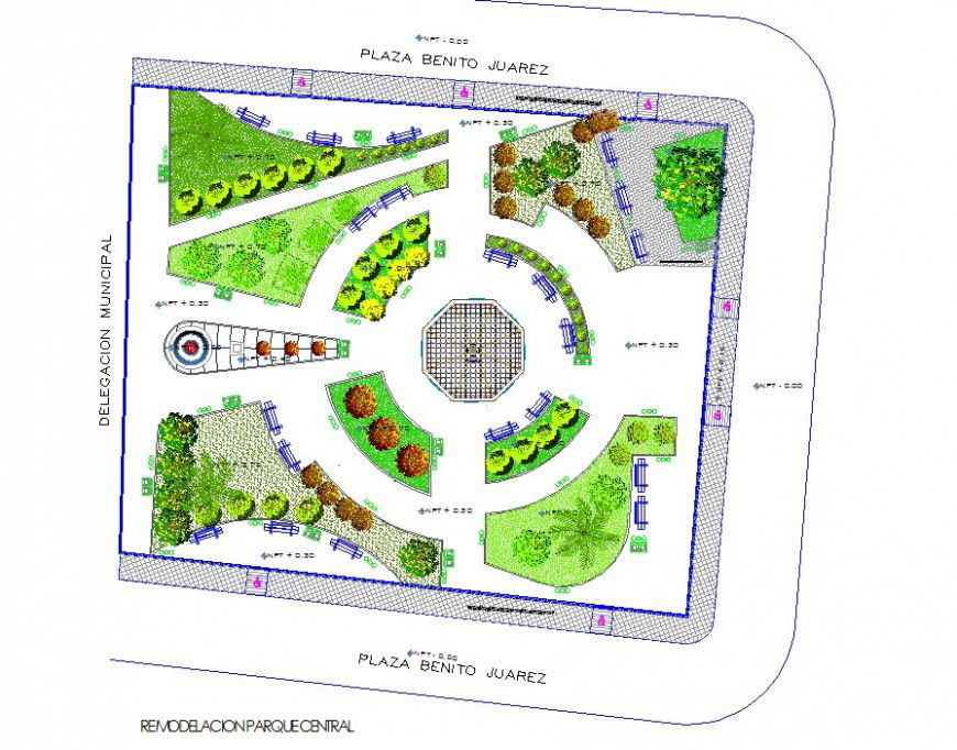 Park layout plan 2d view CAD block autocad file