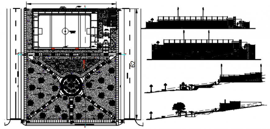 Park plan and elevation in auto cad file