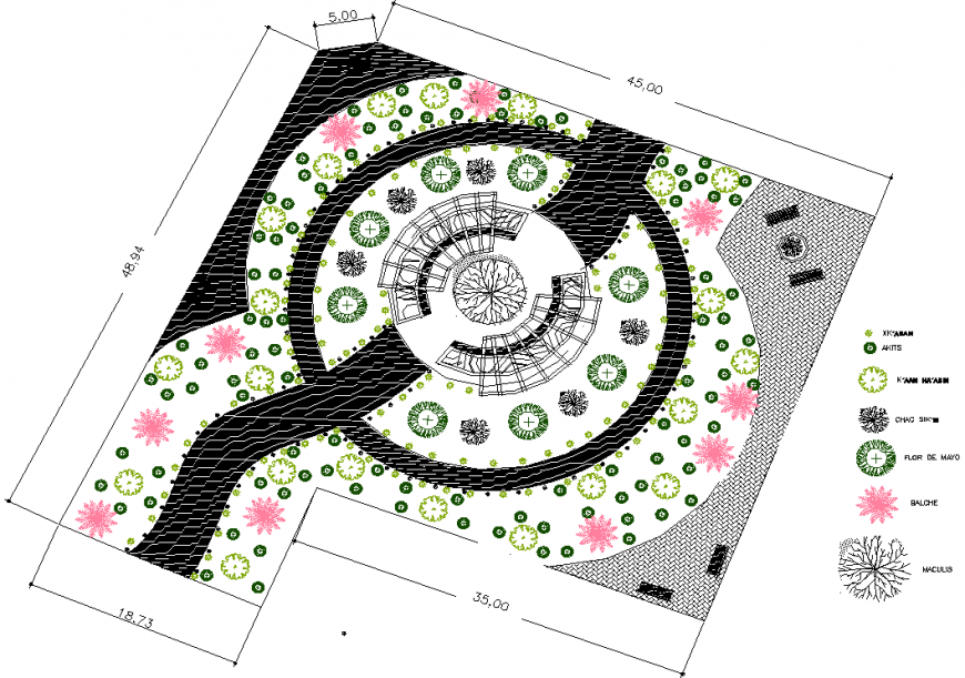 Park plan detail dwg file.