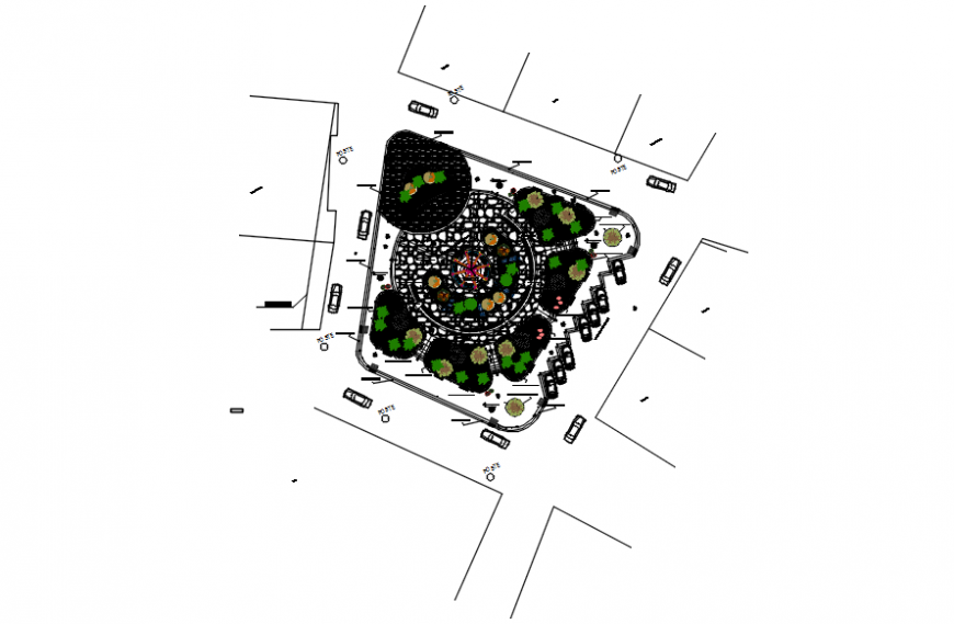 Park plan project in auto cad
