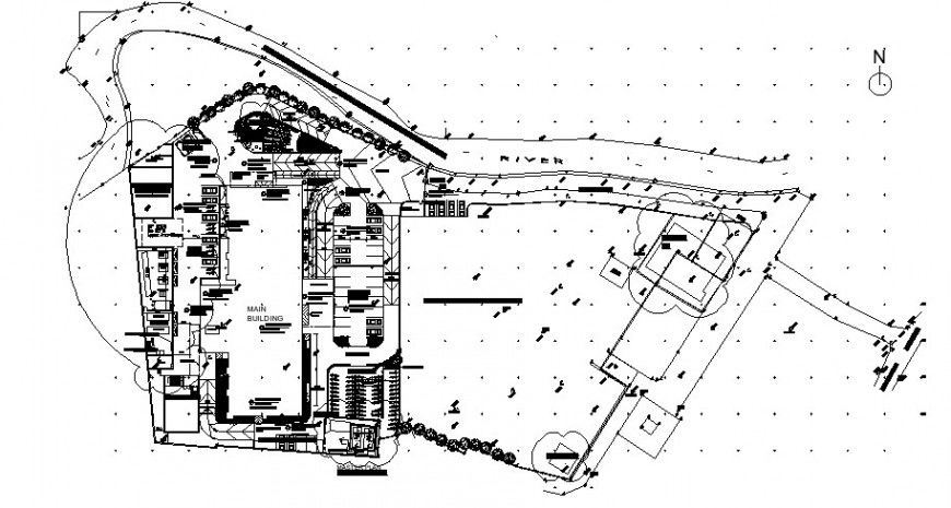 Parking and clinic area plan in auto cad