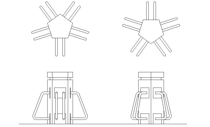 Parking bike plan and section layout file