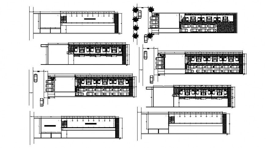 Parking space area drawings 2d view autocad software file
