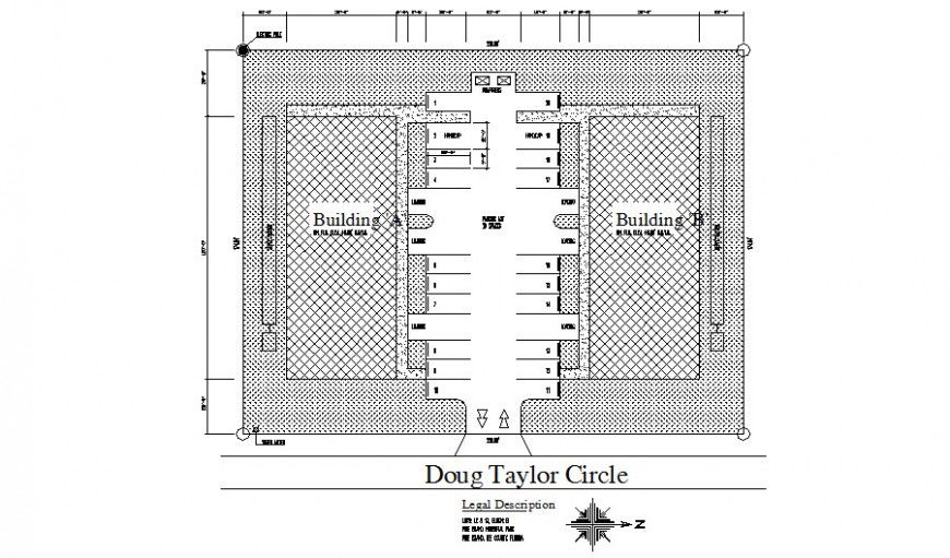 Parking space details 2d view autocad software file