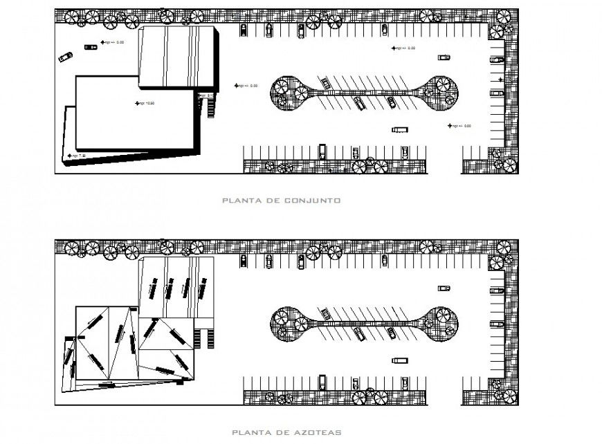 Parking system detail 2d view CAD structure layout autocad file