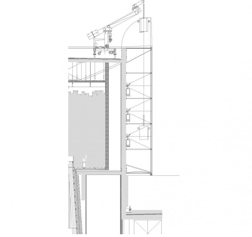 Parking system section plan detail dwg file