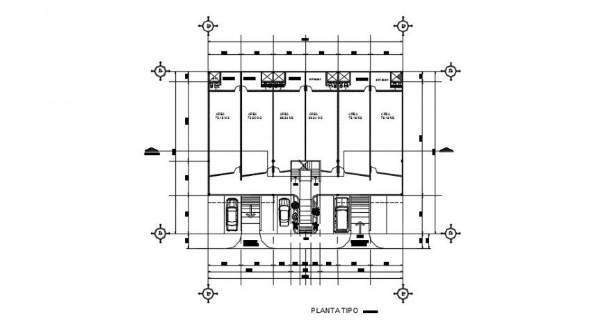 Part hall basement parking detailing dwg file