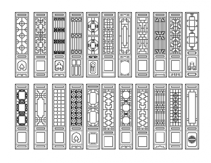 Partition wall detail CAD structure elevation 2d view layout autocad file