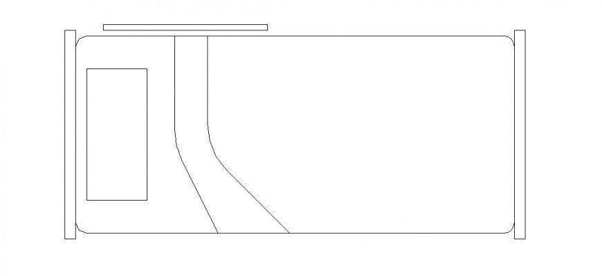 Patient 2d bed top view elevation cad block details dwg file